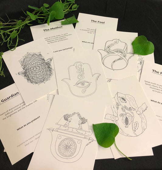 Hamsas for the Divine Feminine: Altar Coloring Cards