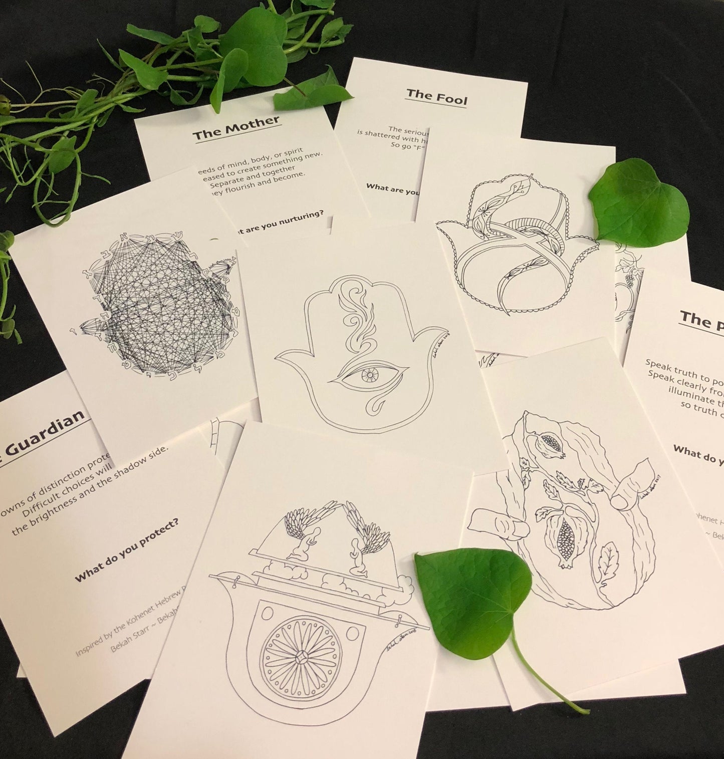 Complete Series, Hamsas for the Divine Feminine Altar Coloring Cards